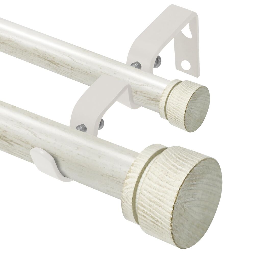 Double Curtain Rod for Windows 28 to 48 Inches, 1" Dia, Heavy-Duty Adjustable